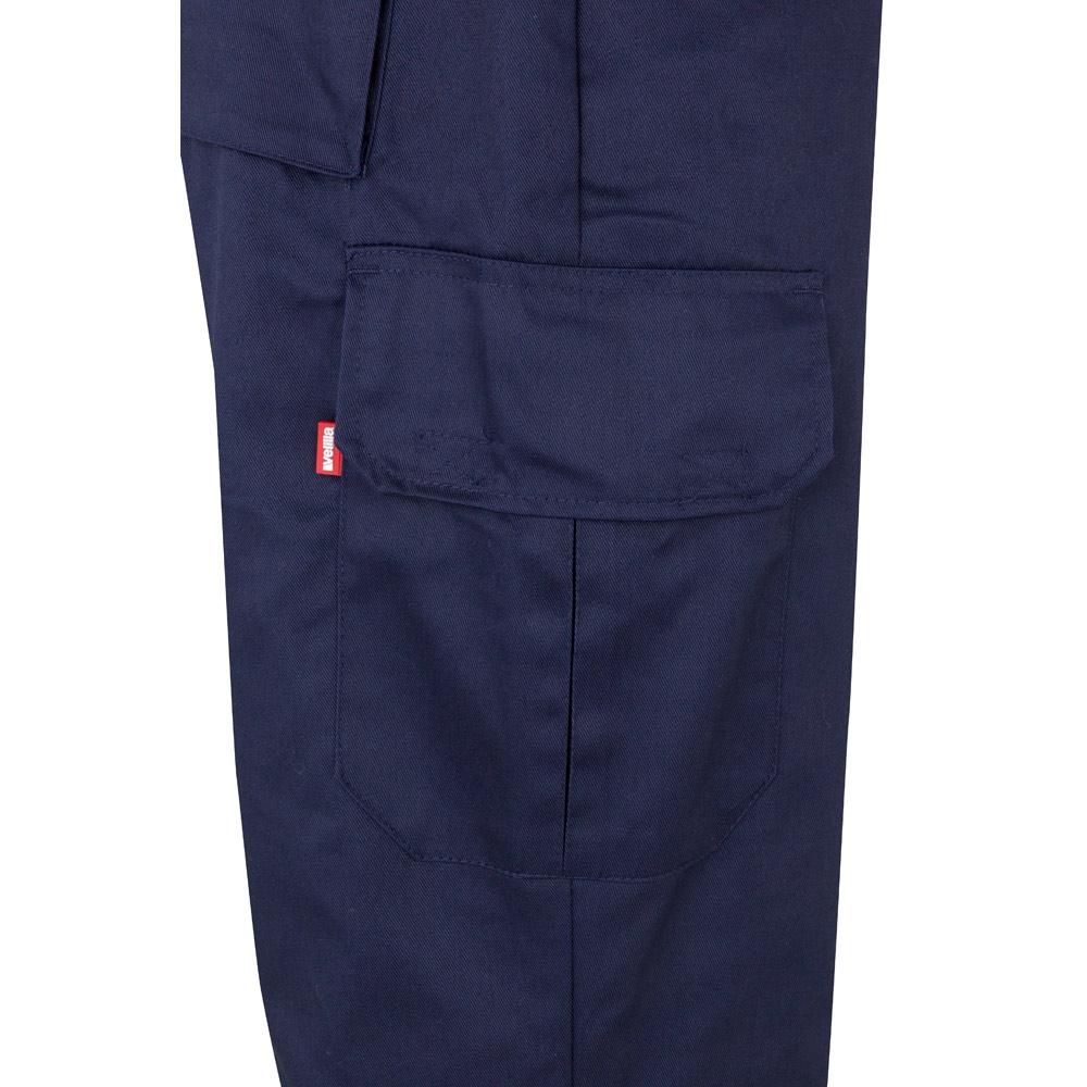 VL POSEIDON. Pantaloni din twill bicolor cu buzunare multiple (210 g/m²), din bumbac (20%) și poliester (80%) Albastru Galben XL