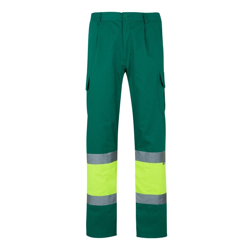 VL POSEIDON. Pantaloni din twill bicolor cu buzunare multiple (210 g/m²), din bumbac (20%) și poliester (80%) Verde Galben