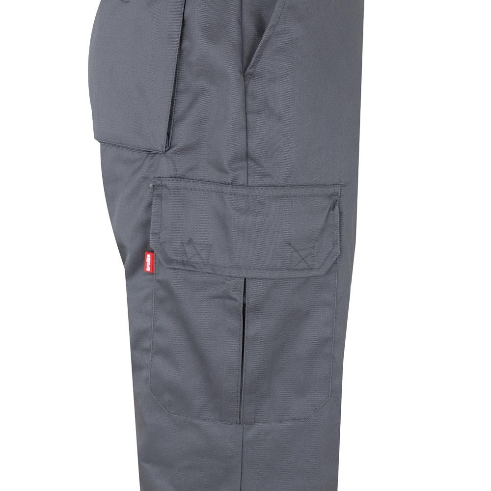 VL POSEIDON. Pantaloni din twill bicolor cu buzunare multiple (210 g/m²), din bumbac (20%) și poliester (80%) Gri Portocaliu S