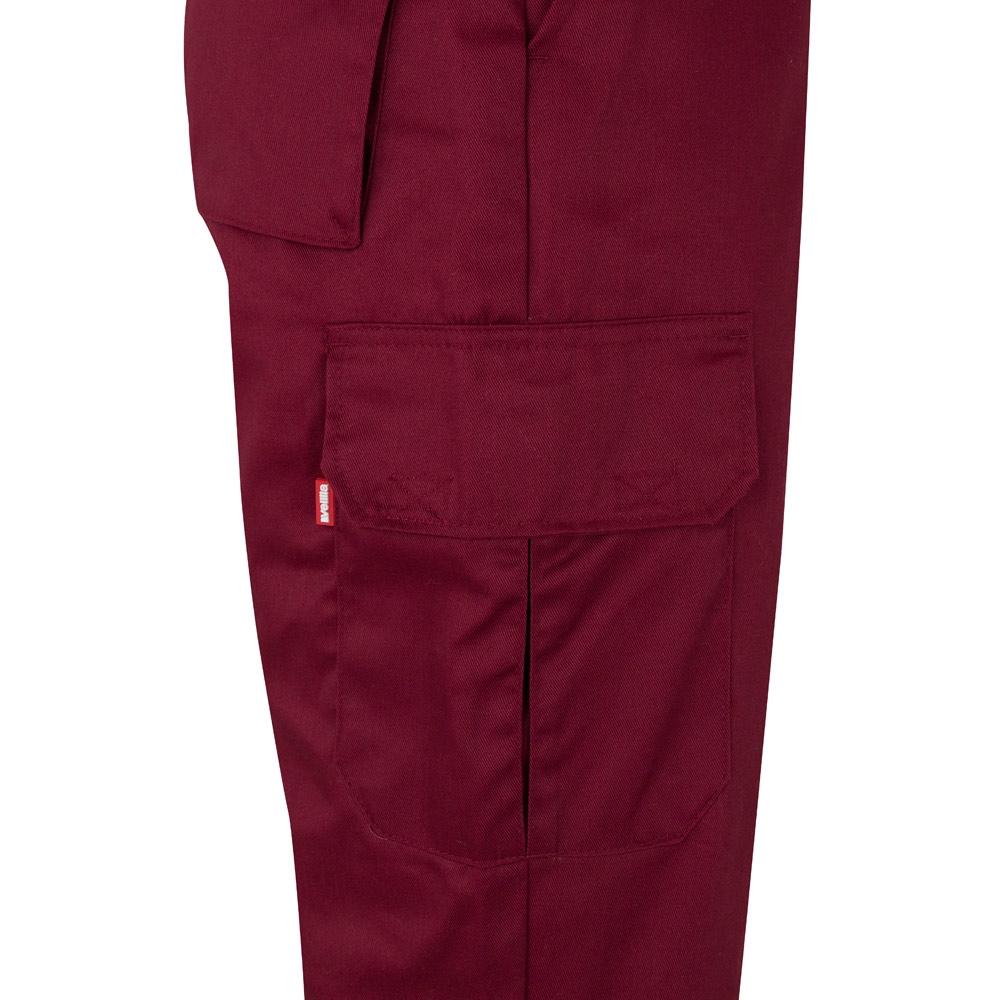 VL POSEIDON. Pantaloni din twill bicolor cu buzunare multiple (210 g/m²), din bumbac (20%) și poliester (80%) Burgundia Galben 3XL