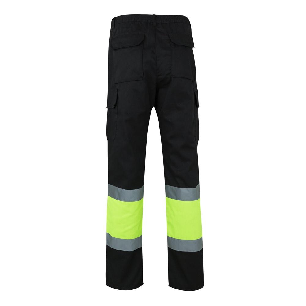 VL POSEIDON LARGE. Pantaloni din twill cu buzunare multiple în două tonuri (210g/m²), din bumbac (20%) și poliester (80%) Negru Galben