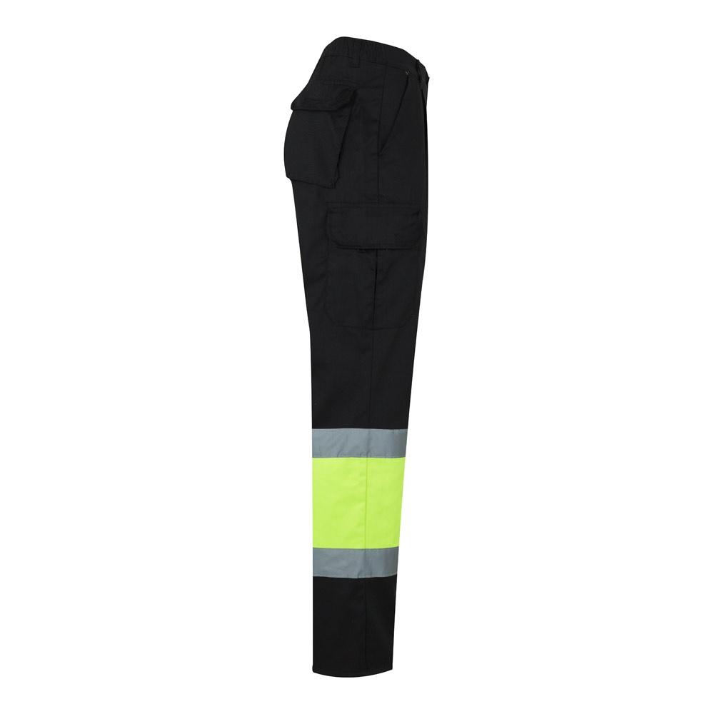 VL POSEIDON LARGE. Pantaloni din twill cu buzunare multiple în două tonuri (210g/m²), din bumbac (20%) și poliester (80%) Negru Galben 4XL