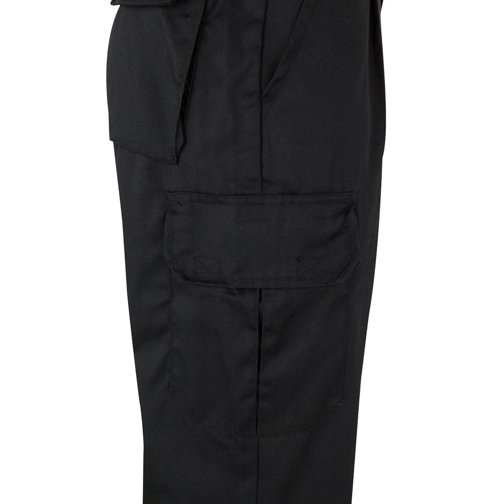 VL POSEIDON LARGE. Pantaloni din twill cu buzunare multiple în două tonuri (210g/m²), din bumbac (20%) și poliester (80%) Negru Galben 4XL