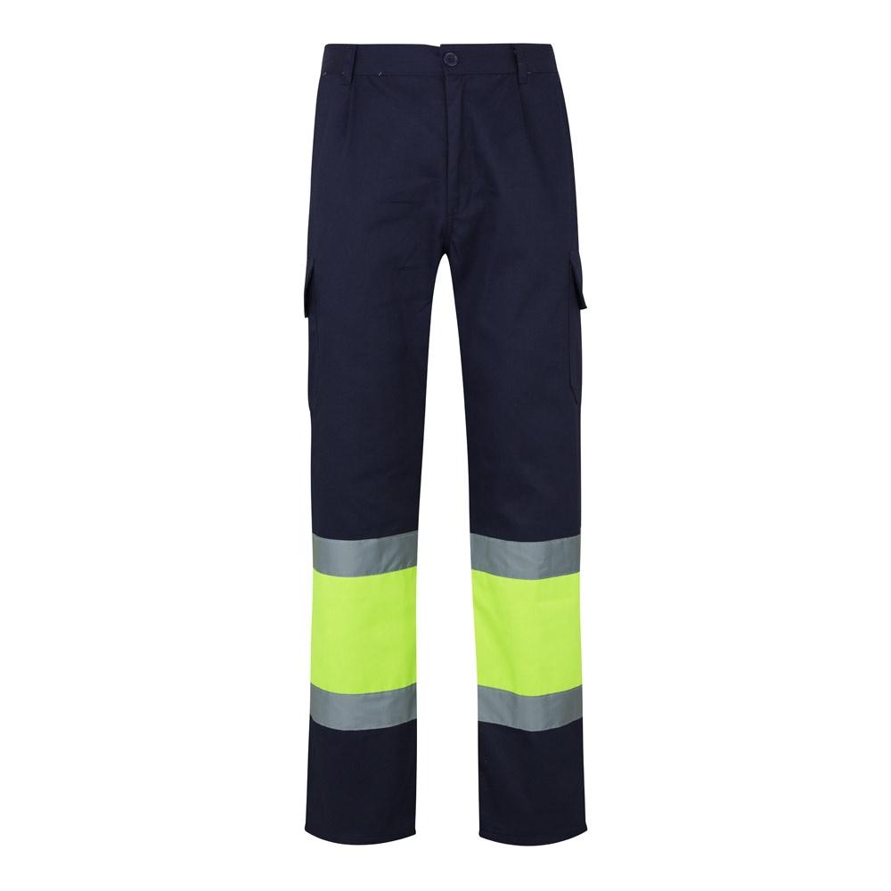 VL POSEIDON LARGE. Pantaloni din twill cu buzunare multiple în două tonuri (210g/m²), din bumbac (20%) și poliester (80%) Albastru Galben