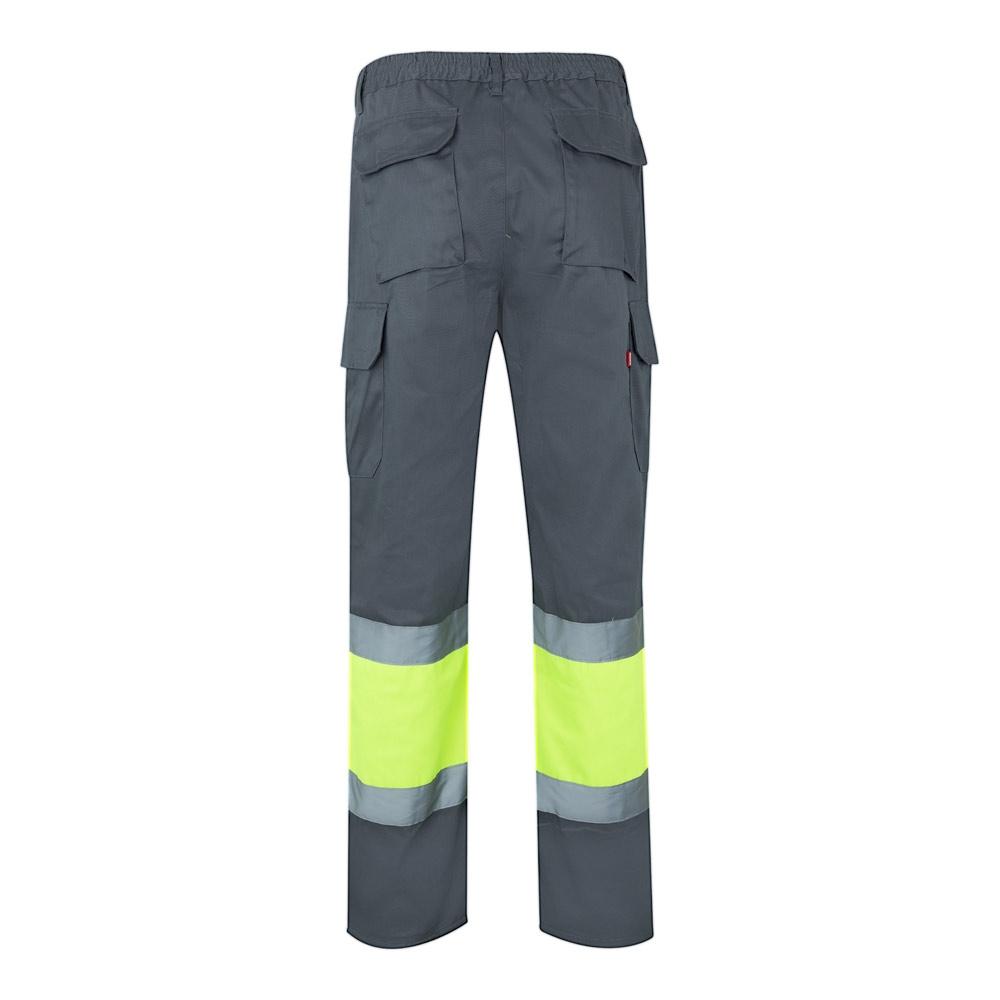 VL POSEIDON LARGE. Pantaloni din twill cu buzunare multiple în două tonuri (210g/m²), din bumbac (20%) și poliester (80%) Gri Galben 5XL