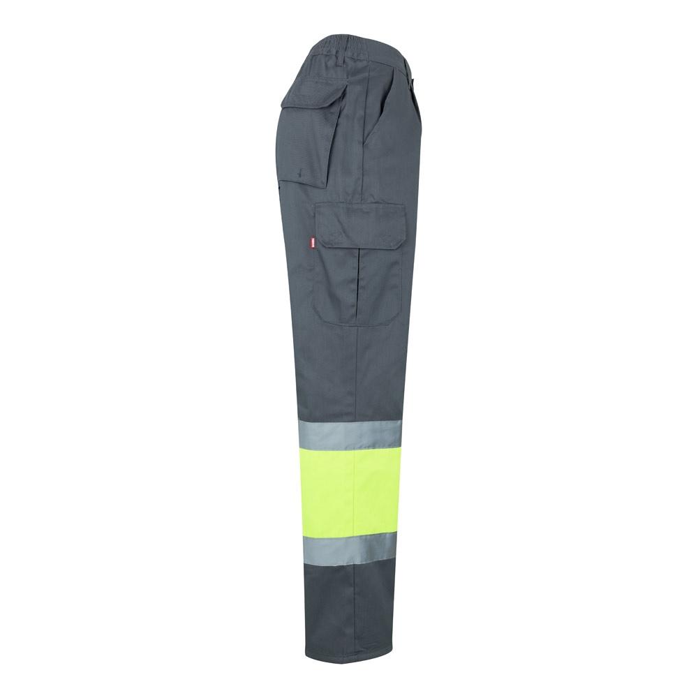 VL POSEIDON LARGE. Pantaloni din twill cu buzunare multiple în două tonuri (210g/m²), din bumbac (20%) și poliester (80%) Gri Galben 5XL