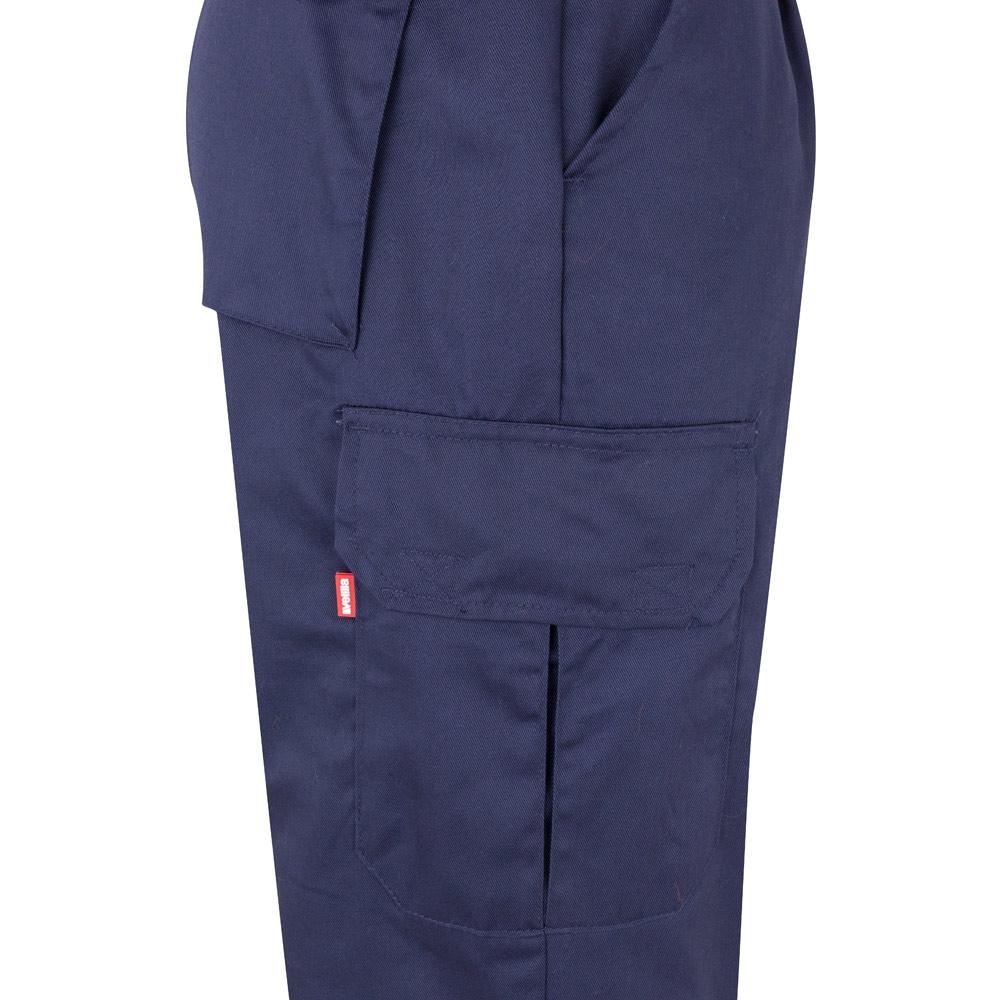 VL POSEIDON LARGE. Pantaloni din twill cu buzunare multiple în două tonuri (210g/m²), din bumbac (20%) și poliester (80%) Albastru Portocaliu 5XL