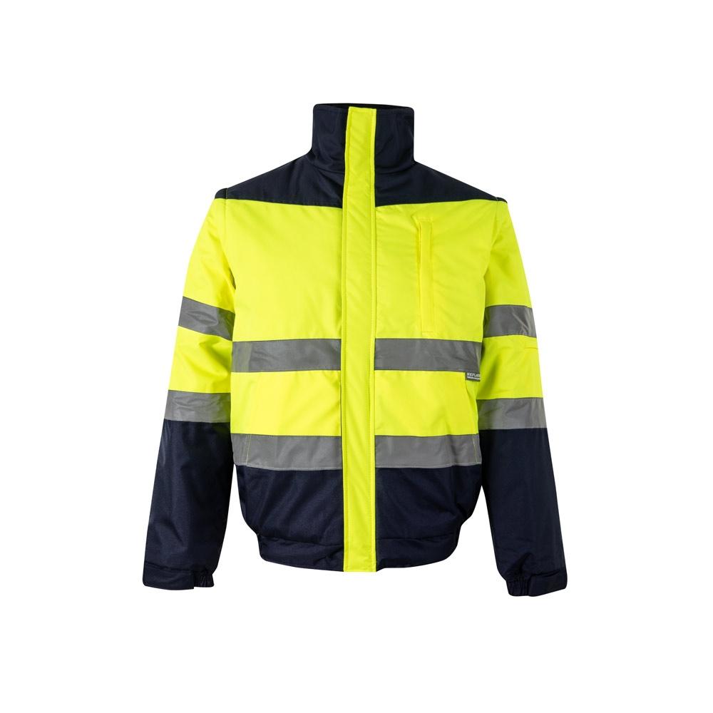 VL JUPITER. Jachetă căptușită în două culori (180g/m²), din poliester (100%), cu strat PU Albastru Galben