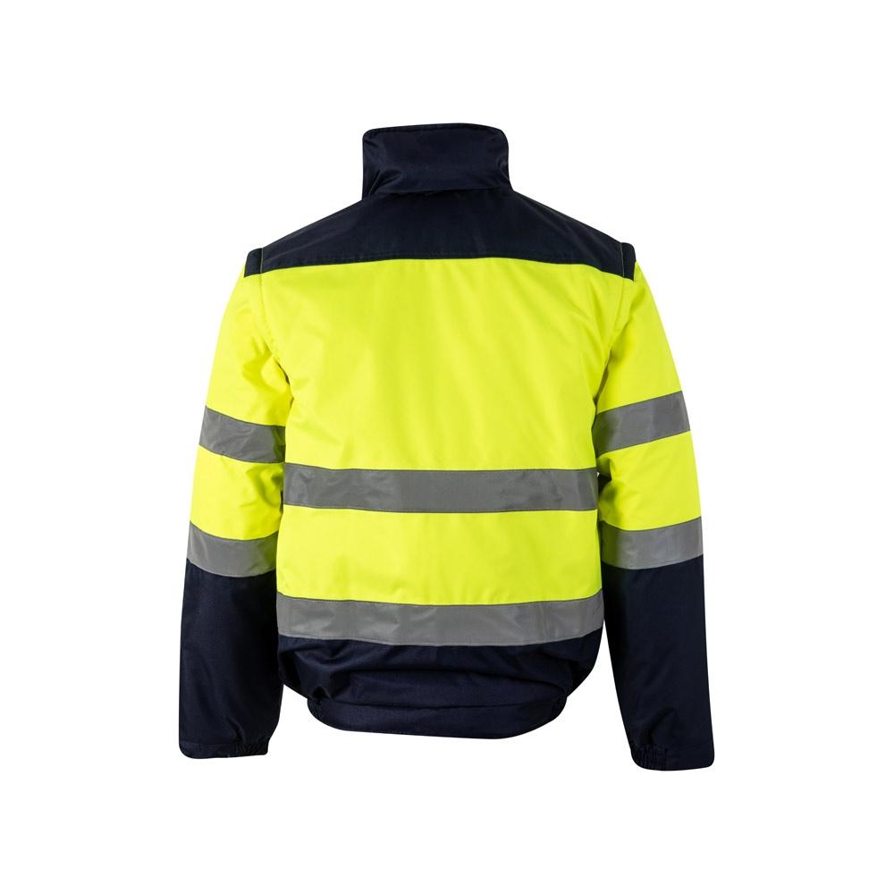 VL JUPITER. Jachetă căptușită în două culori (180g/m²), din poliester (100%), cu strat PU Albastru Galben L
