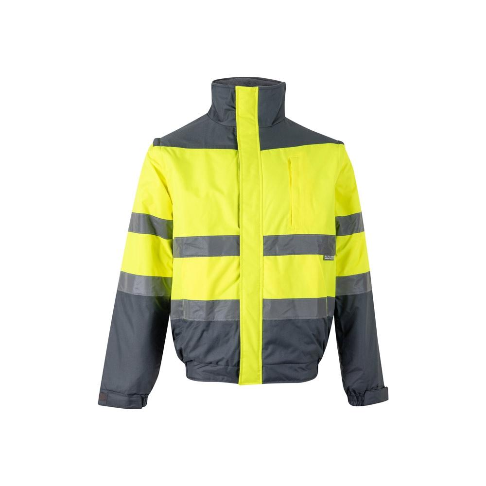VL JUPITER. Jachetă căptușită în două culori (180g/m²), din poliester (100%), cu strat PU Gri Galben