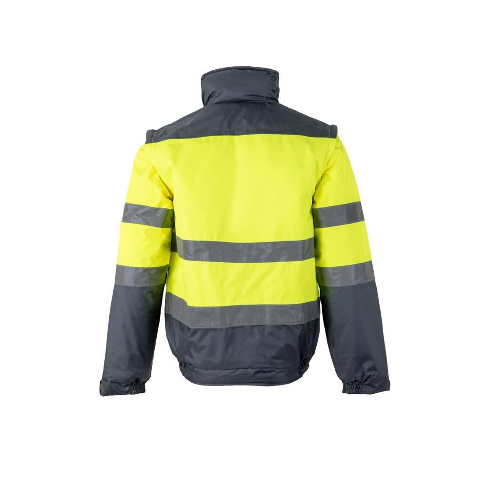VL JUPITER. Jachetă căptușită în două culori (180g/m²), din poliester (100%), cu strat PU Gri Galben L