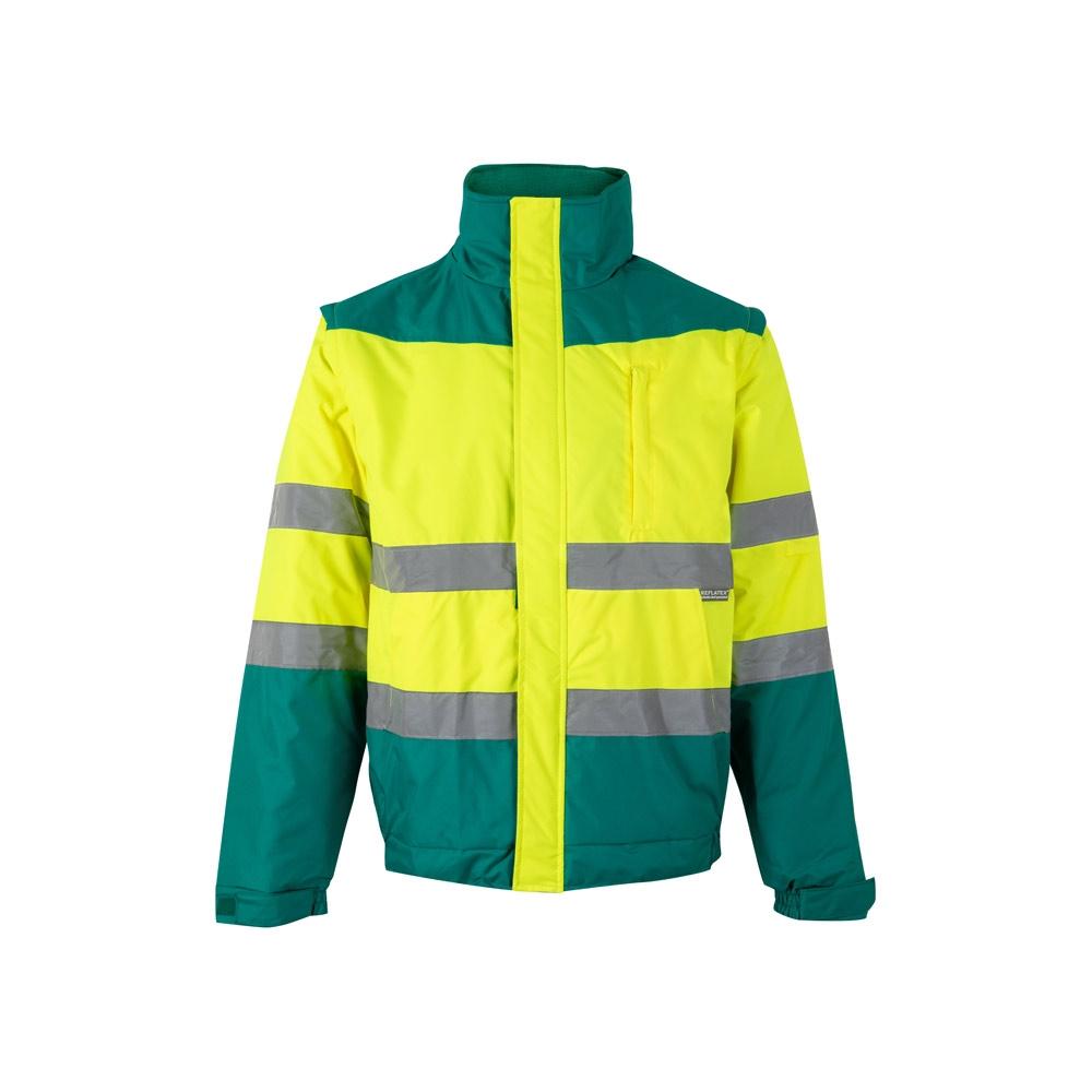 VL JUPITER. Jachetă căptușită în două culori (180g/m²), din poliester (100%), cu strat PU Verde Galben