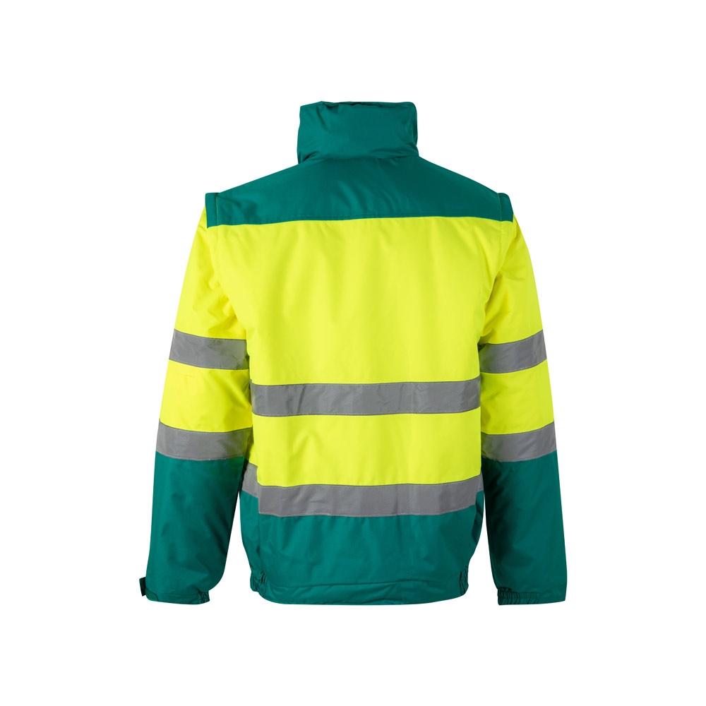 VL JUPITER. Jachetă căptușită în două culori (180g/m²), din poliester (100%), cu strat PU Verde Galben L