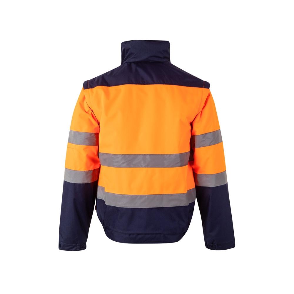 VL JUPITER. Jachetă căptușită în două culori (180g/m²), din poliester (100%), cu strat PU Albastru Portocaliu S