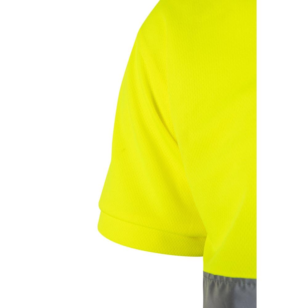 VL CUPID. Tricou polo bicolor bird-eye (160g/m²) cu mâneci scurte, din poliester (100%) Negru Galben M