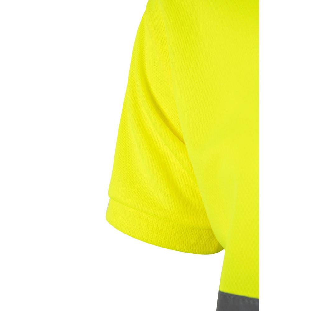 VL CUPID. Tricou polo bicolor bird-eye (160g/m²) cu mâneci scurte, din poliester (100%) Albastru Galben S