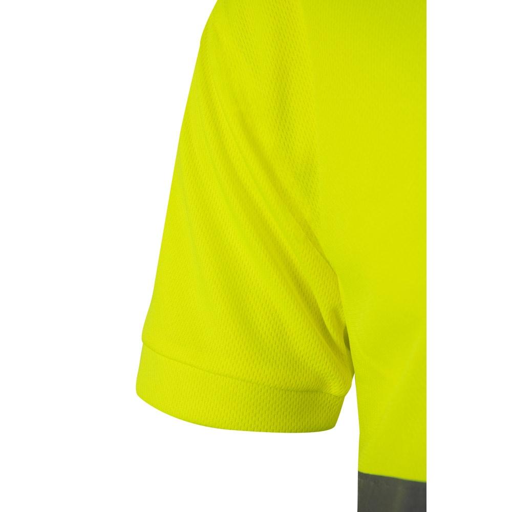 VL CUPID. Tricou polo bicolor bird-eye (160g/m²) cu mâneci scurte, din poliester (100%) Burgundia Galben S