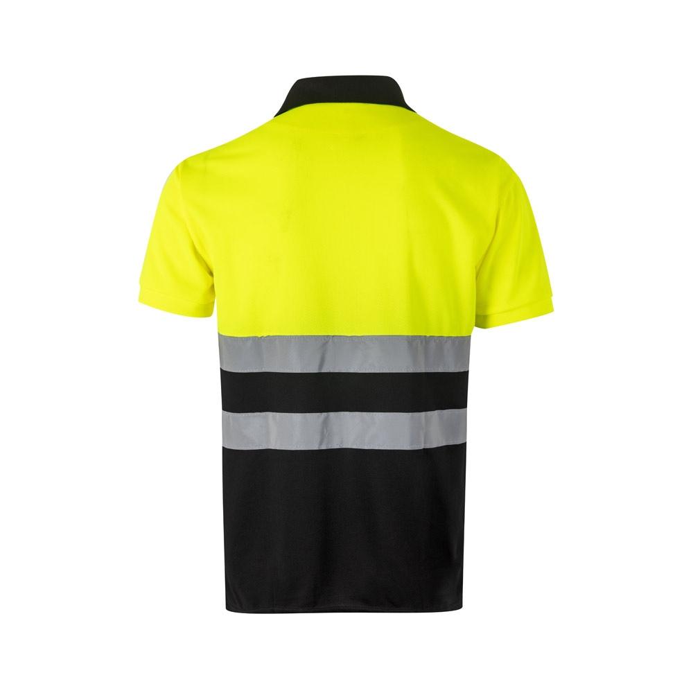 VL CUPID LARGE. Tricou polo bicolor bird-eye (160g/m²) cu mâneci scurte, din poliester (100%) Negru Galben