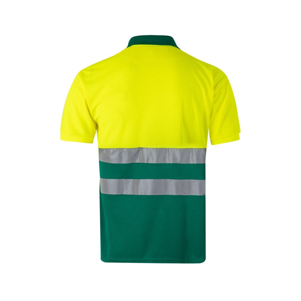 VL CUPID LARGE. Tricou polo bicolor bird-eye (160g/m²) cu mâneci scurte, din poliester (100%) Verde Galben 4XL