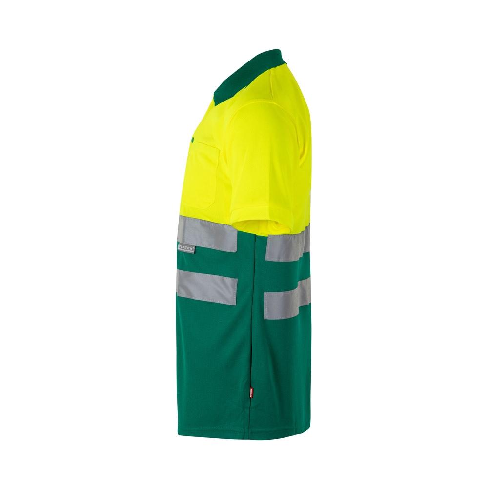VL CUPID LARGE. Tricou polo bicolor bird-eye (160g/m²) cu mâneci scurte, din poliester (100%) Verde Galben 4XL