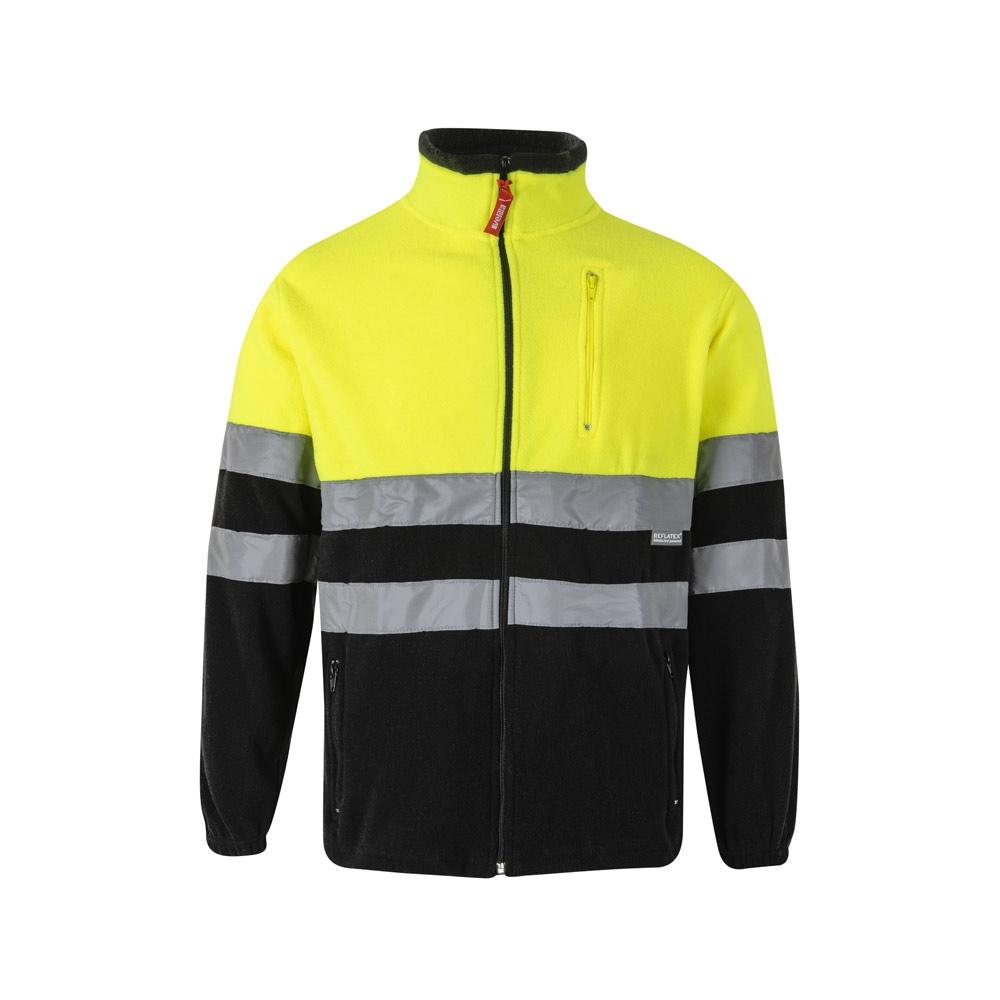 VL EROS. Jachetă fleece în două tonuri (280g/m²), din poliester (100%) Negru Galben