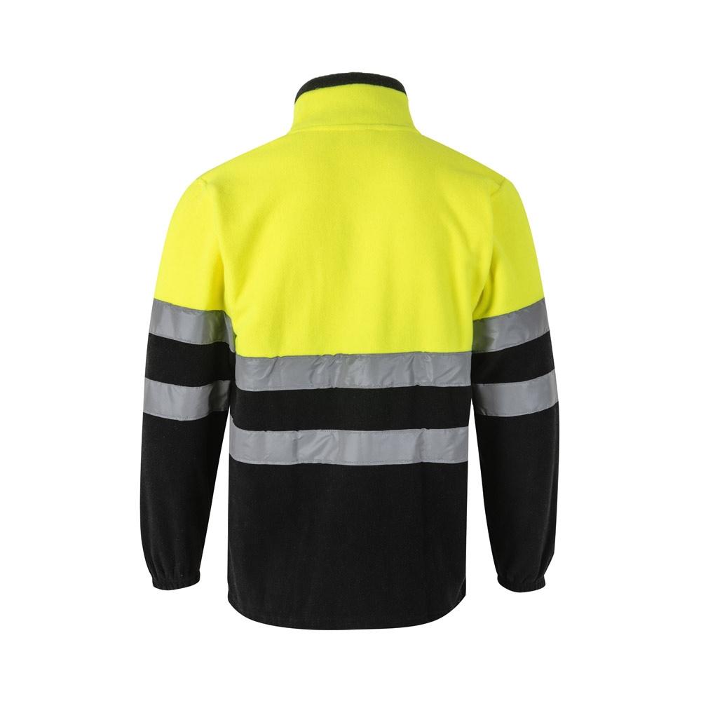VL EROS. Jachetă fleece în două tonuri (280g/m²), din poliester (100%) Negru Galben XL