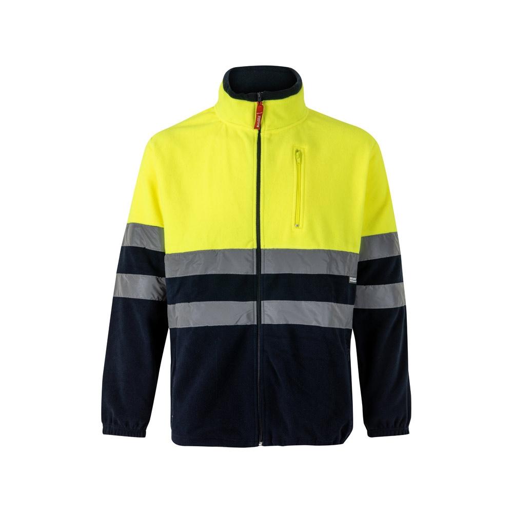 VL EROS. Jachetă fleece în două tonuri (280g/m²), din poliester (100%) Albastru Galben