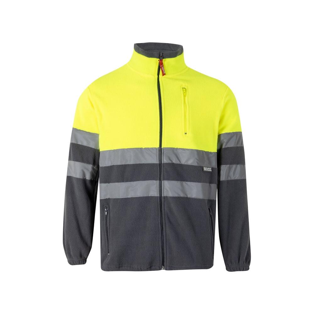VL EROS. Jachetă fleece în două tonuri (280g/m²), din poliester (100%) Gri Galben