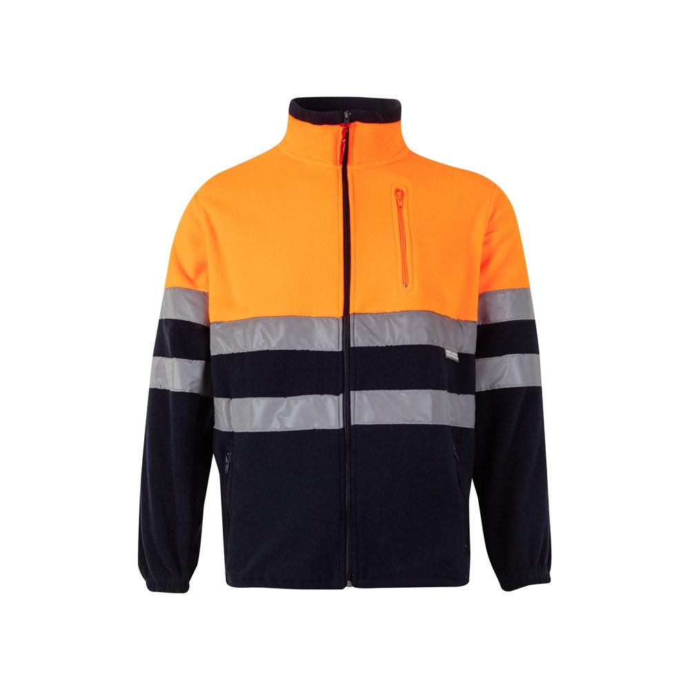 VL EROS. Jachetă fleece în două tonuri (280g/m²), din poliester (100%) Albastru Portocaliu