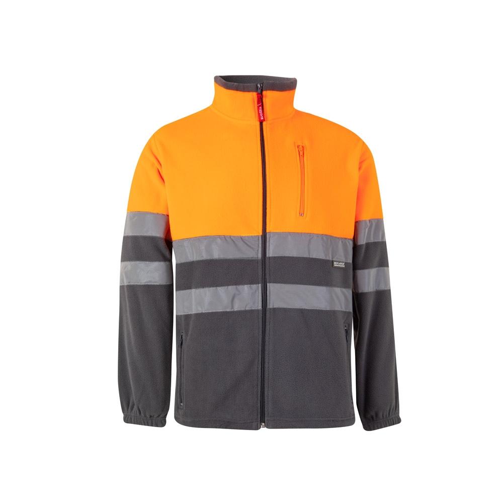 VL EROS. Jachetă fleece în două tonuri (280g/m²), din poliester (100%) Gri Portocaliu