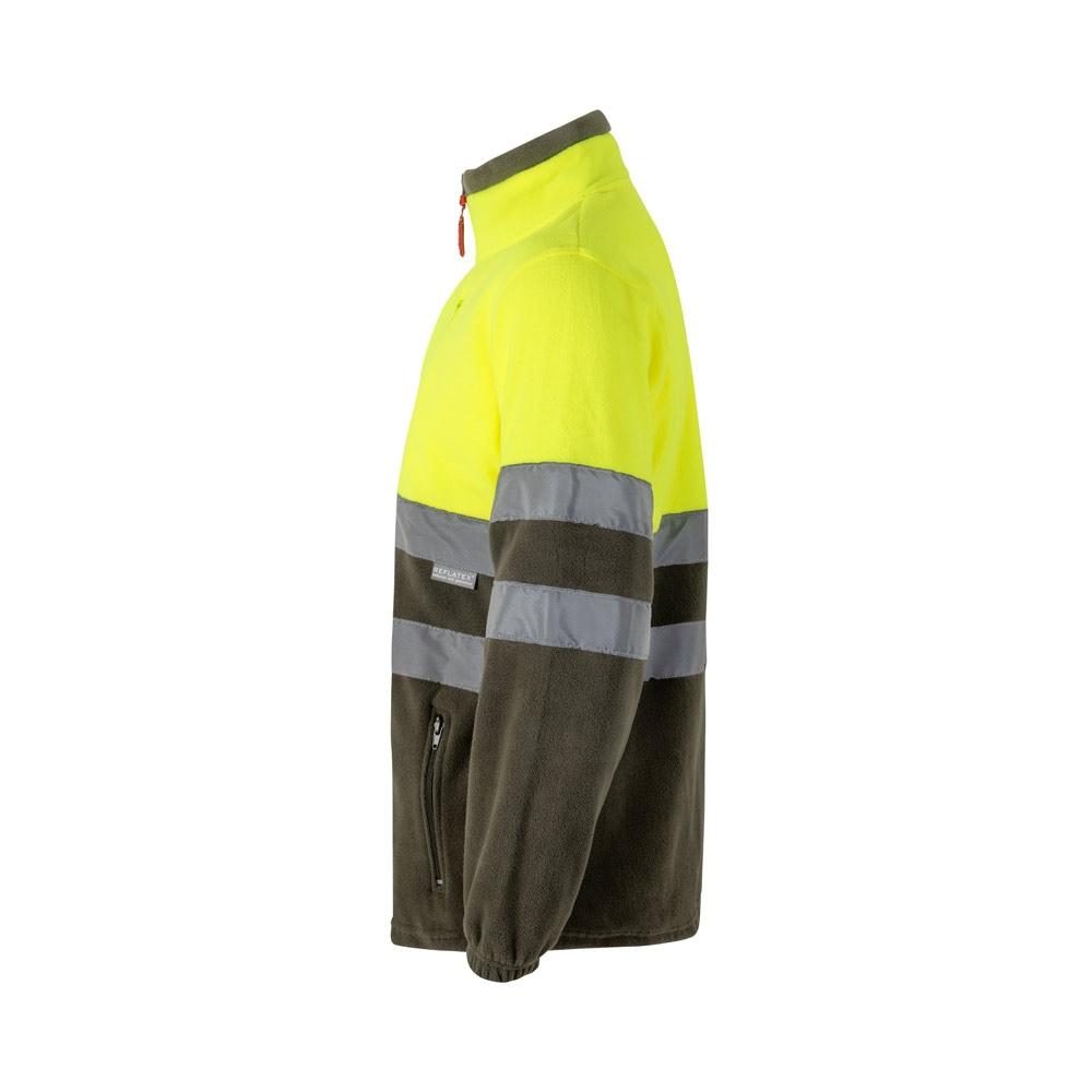 VL EROS. Jachetă fleece în două tonuri (280g/m²), din poliester (100%) Verde armată Galben S