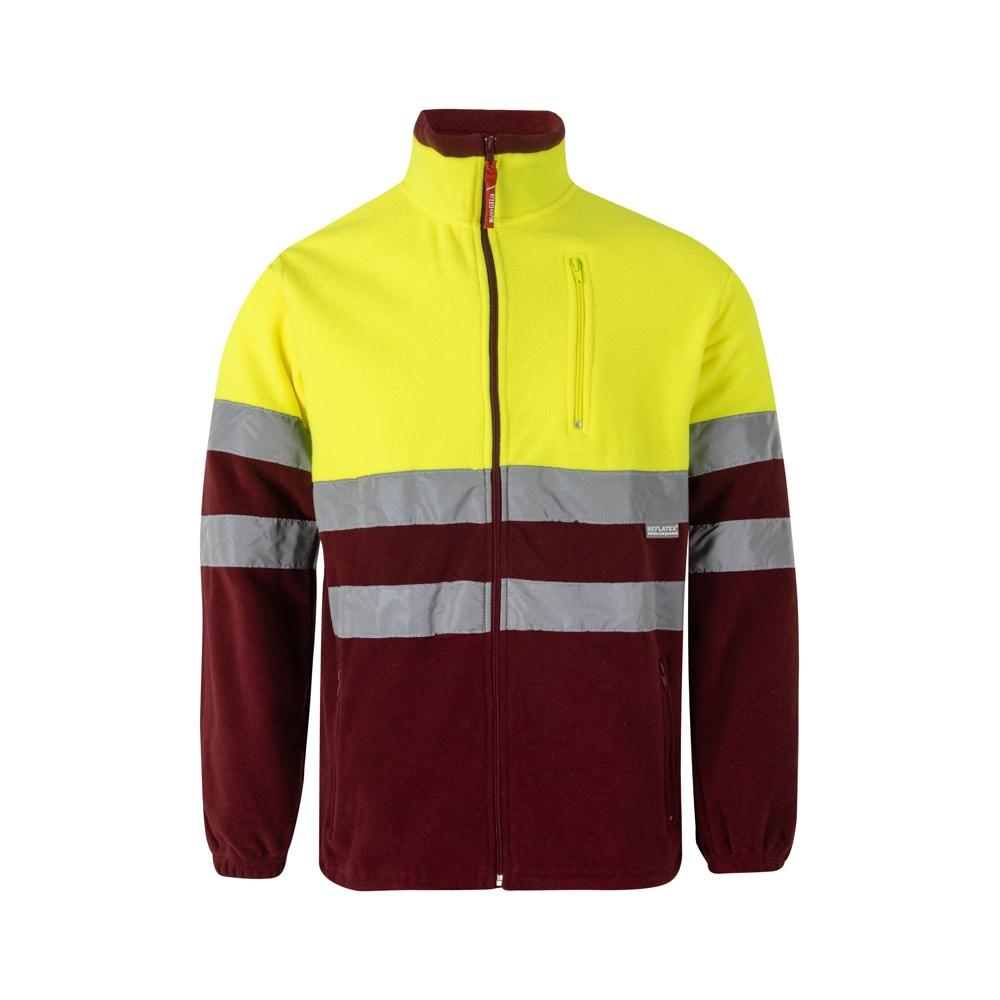 VL EROS. Jachetă fleece în două tonuri (280g/m²), din poliester (100%) Burgundia Galben