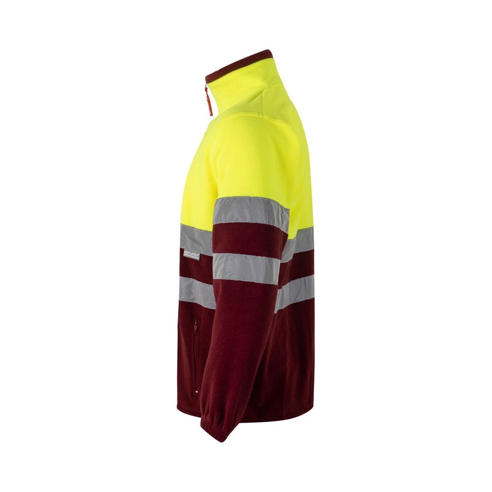 VL EROS. Jachetă fleece în două tonuri (280g/m²), din poliester (100%) Burgundia Galben 3XL