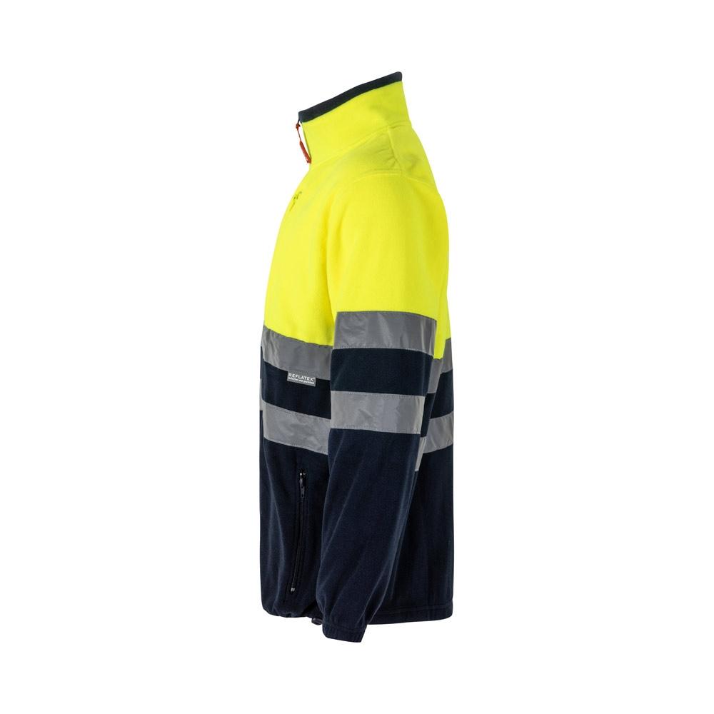 VL EROS LARGE. Jachetă fleece în două tonuri (280g/m²), din poliester (100%) Albastru Galben 5XL