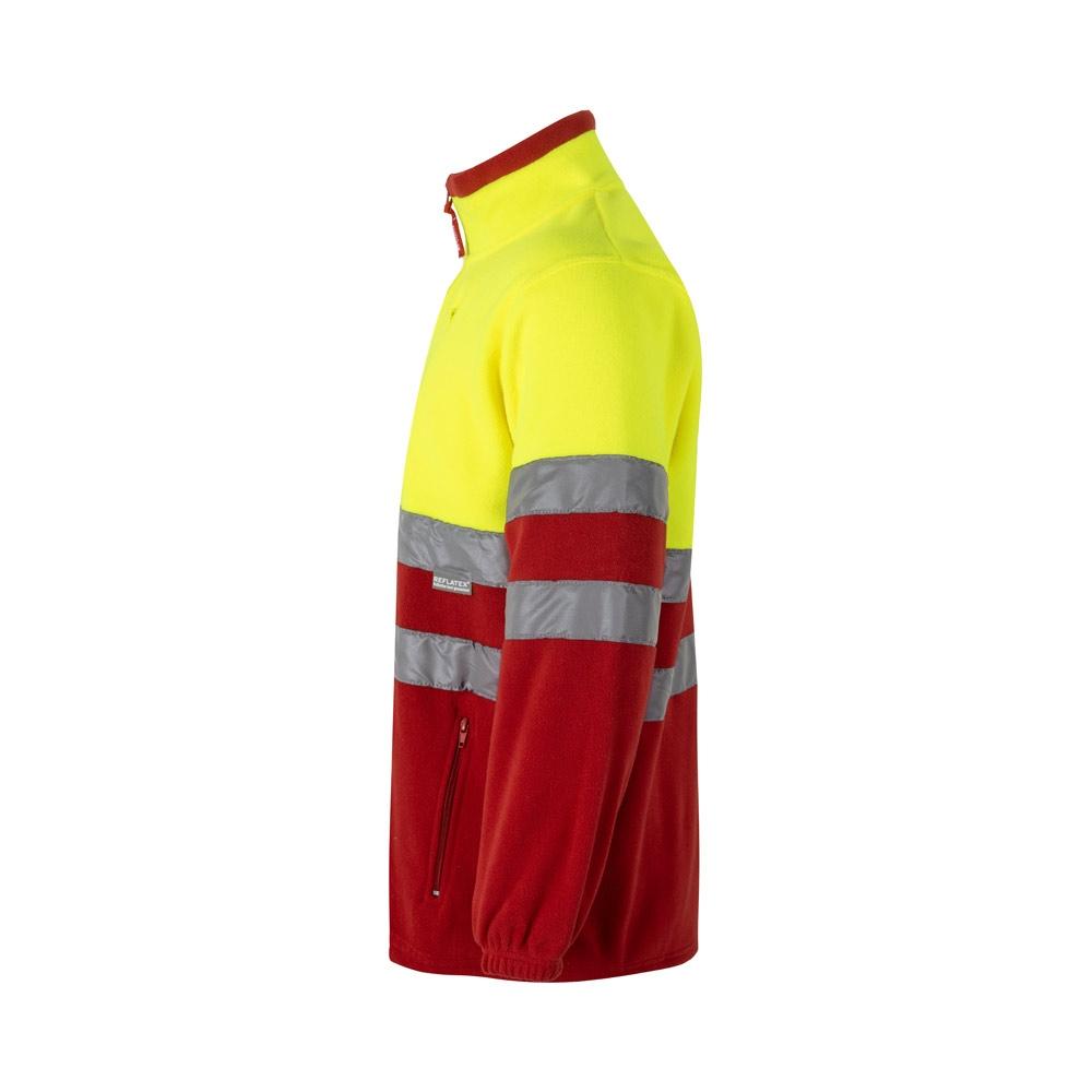 VL EROS LARGE. Jachetă fleece în două tonuri (280g/m²), din poliester (100%) Roșu Galben 5XL