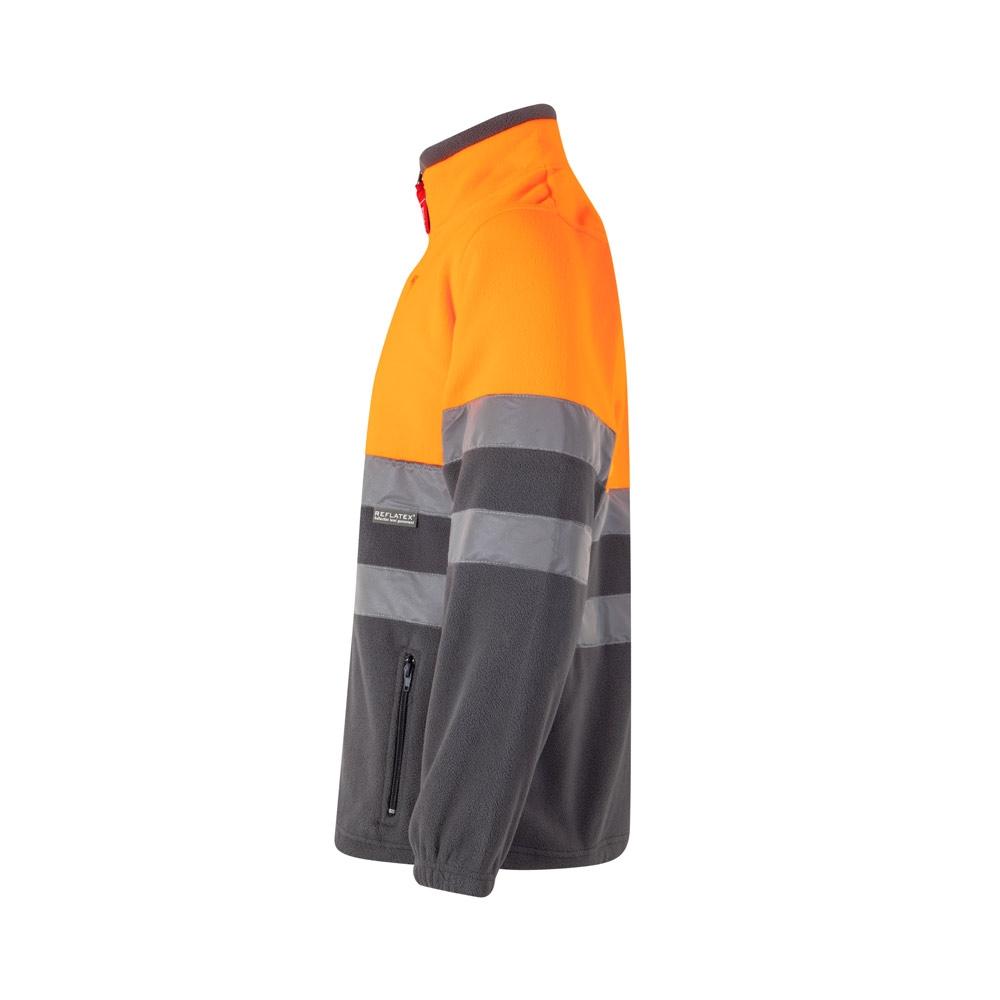 VL EROS LARGE. Jachetă fleece în două tonuri (280g/m²), din poliester (100%) Gri Portocaliu 5XL
