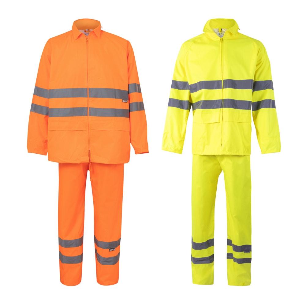 VL VENUS. Costum de ploaie (130 g/m²), din poliester (100%) cu strat PU Portocaliu hexacrom XL