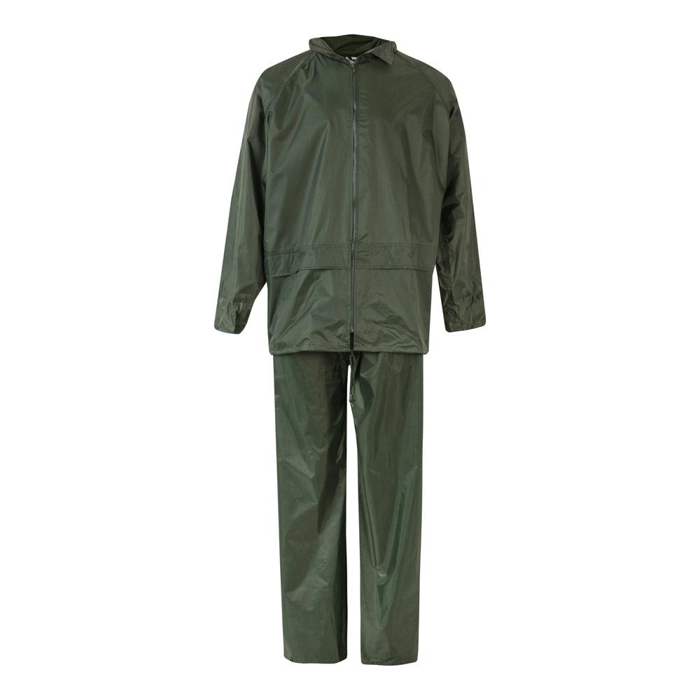 VL SEDNA. Costum de ploaie (225g/m²), din două piese, din poliester (100%) cu înveliș din PVC Verde