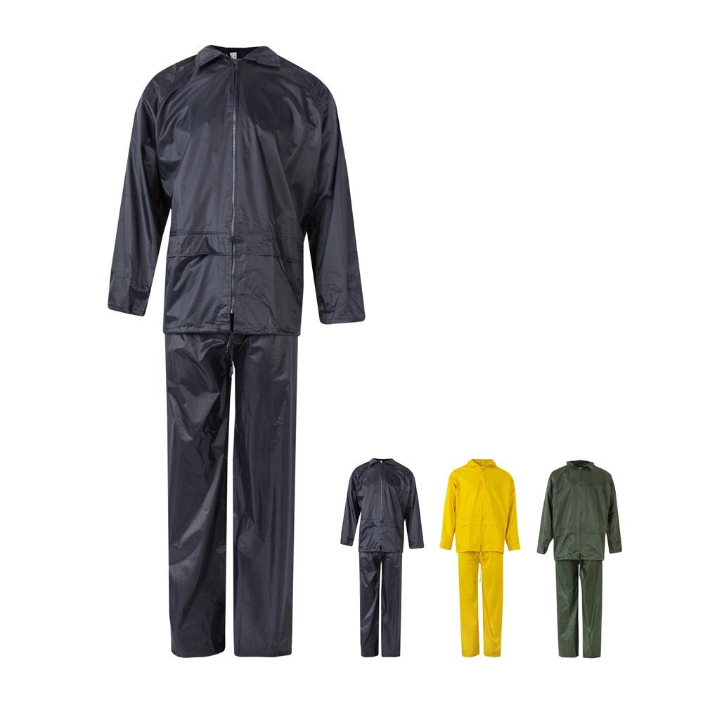 VL SEDNA. Costum de ploaie (225g/m²), din două piese, din poliester (100%) cu înveliș din PVC Albastru L