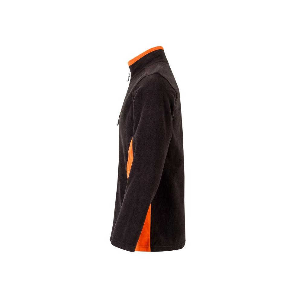 VL GERAS. Jachetă fleece bicoloră (220g/m²) din poliester (100%) Negru Portocaliu XL