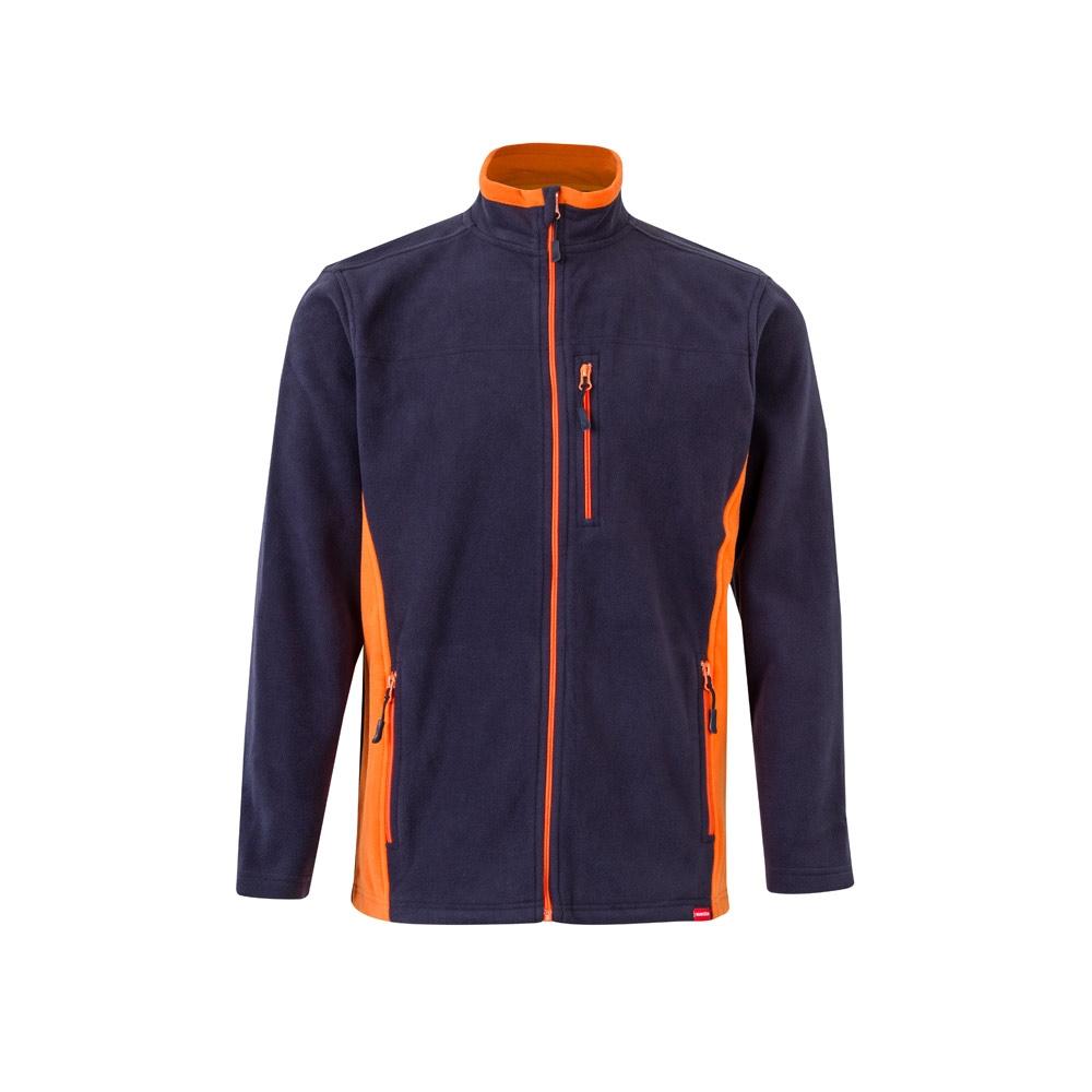 VL GERAS. Jachetă fleece bicoloră (220g/m²) din poliester (100%) Albastru Portocaliu