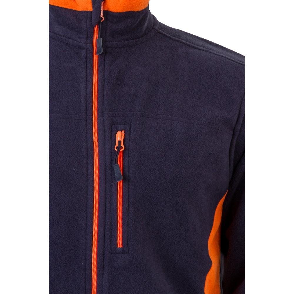 VL GERAS. Jachetă fleece bicoloră (220g/m²) din poliester (100%) Albastru Portocaliu L