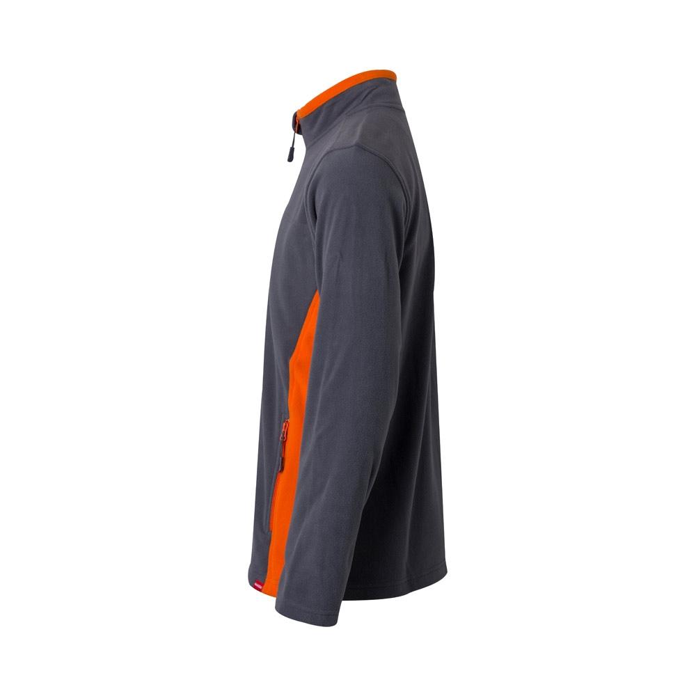 VL GERAS. Jachetă fleece bicoloră (220g/m²) din poliester (100%) Gri Portocaliu M