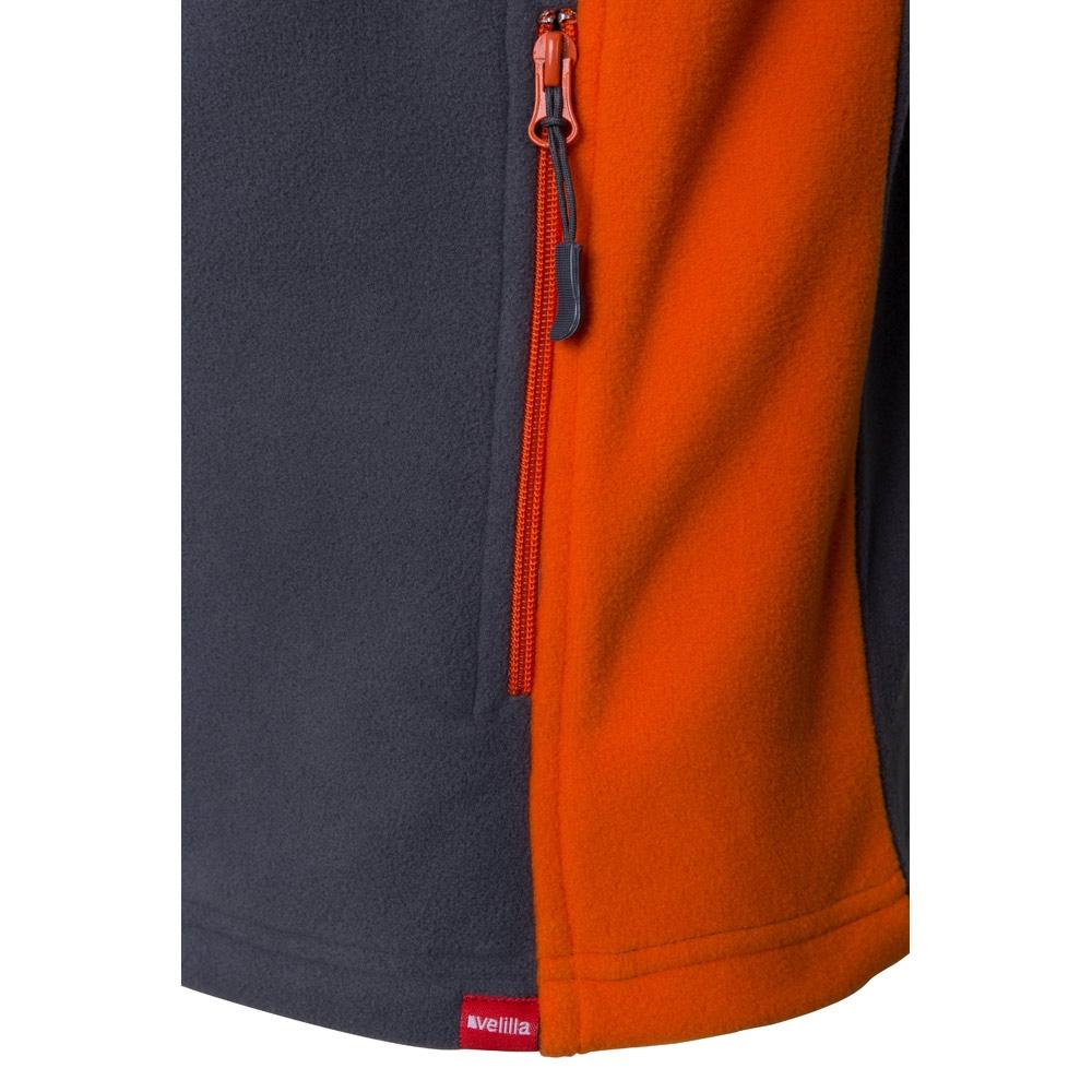 VL GERAS. Jachetă fleece bicoloră (220g/m²) din poliester (100%) Gri Portocaliu M