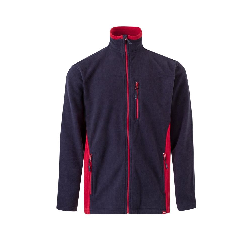 VL GERAS. Jachetă fleece bicoloră (220g/m²) din poliester (100%) Albastru Roșu XXL