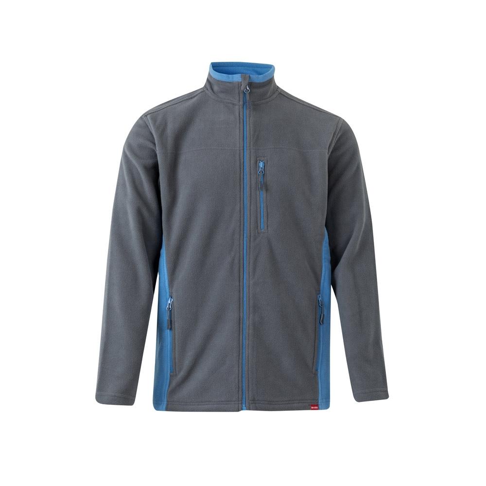 VL GERAS. Jachetă fleece bicoloră (220g/m²) din poliester (100%) Gri Albastru deschis