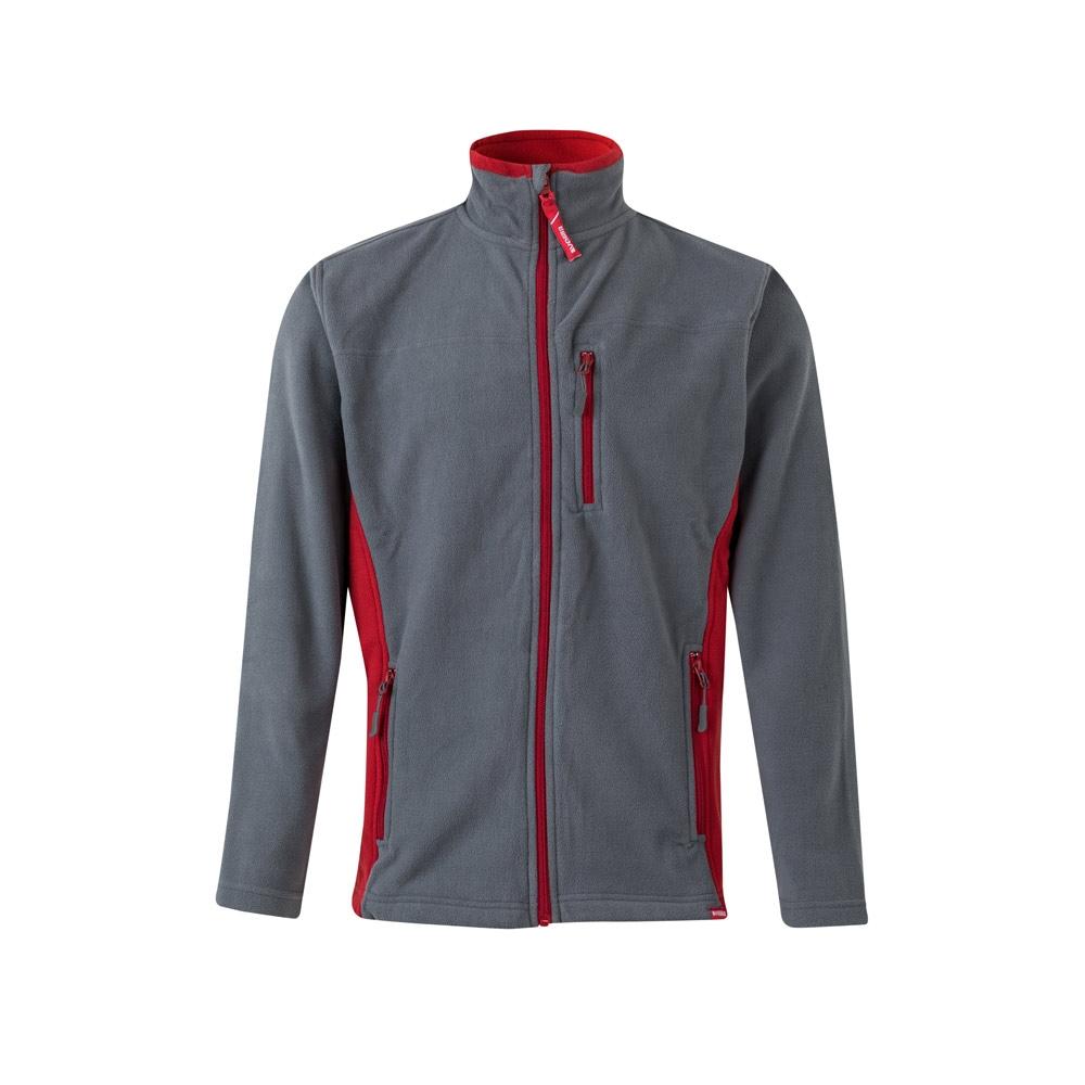 VL GERAS. Jachetă fleece bicoloră (220g/m²) din poliester (100%) Gri Roșu