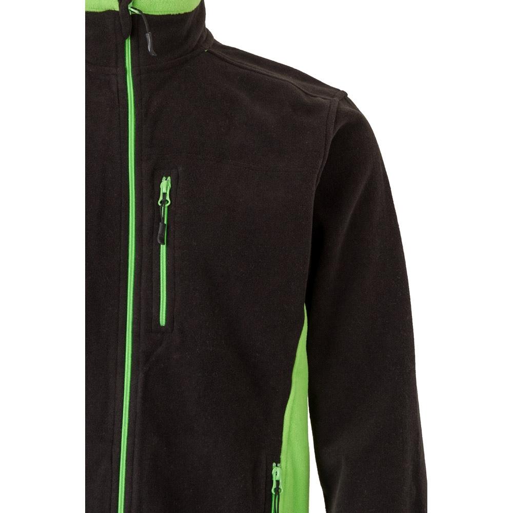 VL GERAS. Jachetă fleece bicoloră (220g/m²) din poliester (100%) Negru Verde XL