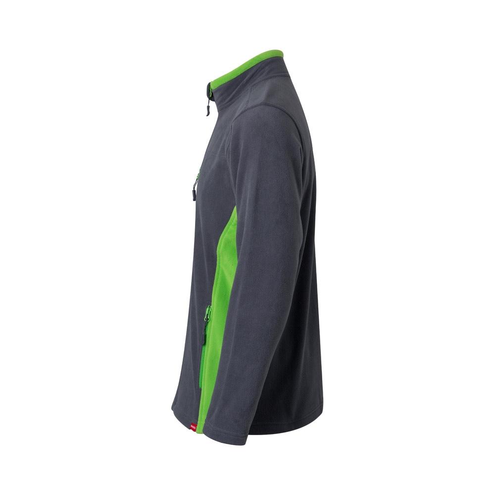 VL GERAS. Jachetă fleece bicoloră (220g/m²) din poliester (100%) Gri Verde S