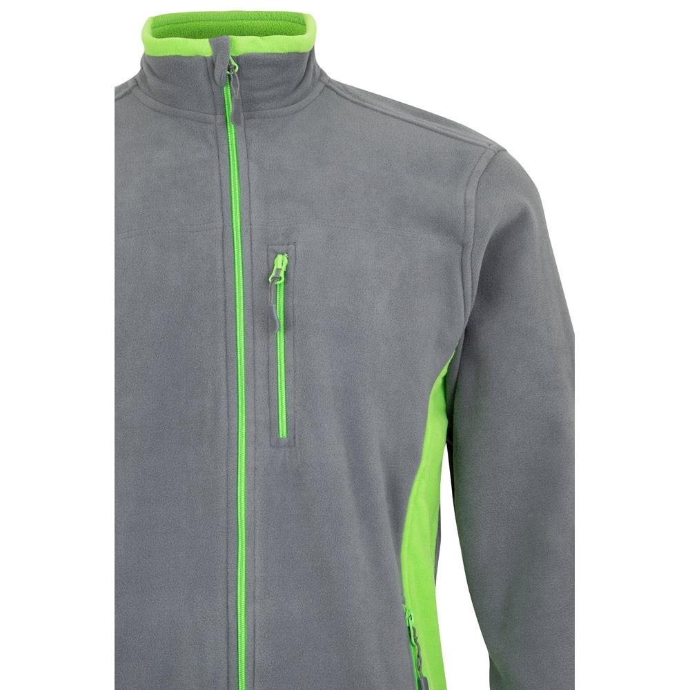 VL GERAS. Jachetă fleece bicoloră (220g/m²) din poliester (100%) Gri Verde S